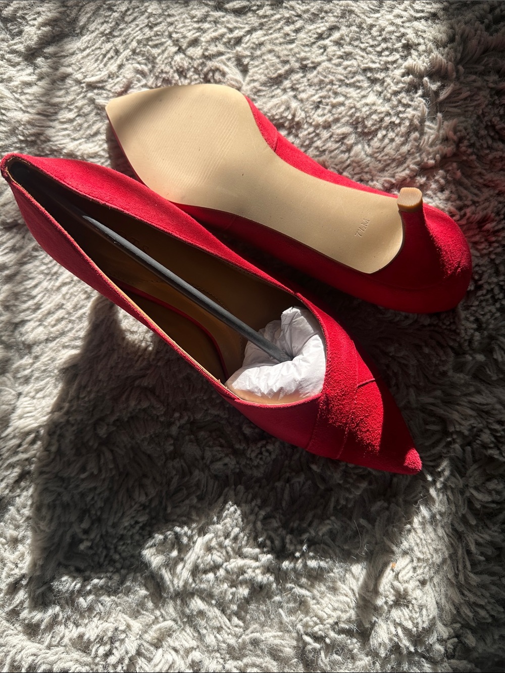 Talbots Red Pointed-Toe Suede Pumps